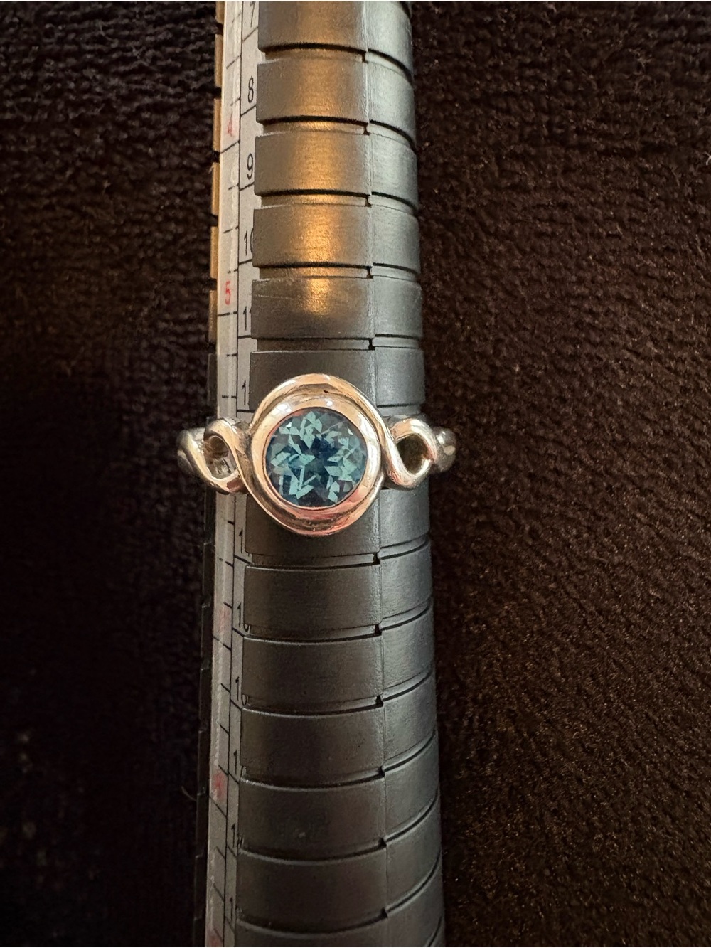 Vintage Sterling Silver Ring with Blue Stone